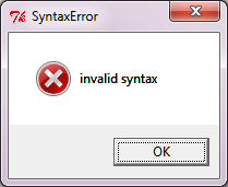 Python-Fehlermeldung: invalid syntax