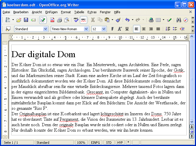 OpenOffice - Kölner Dom