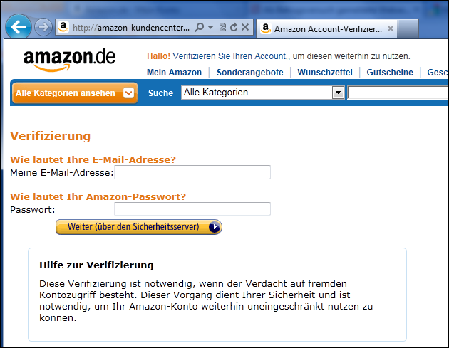 Phishing-Seite