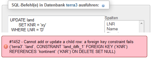 Fremdschlüssel-Verletzung