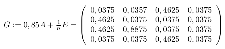 Definition Übergangsmatrix G