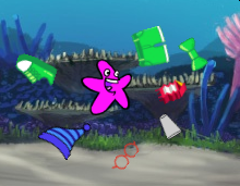 Star mit 7 verschiedenen M&uuml;ll-Objekten