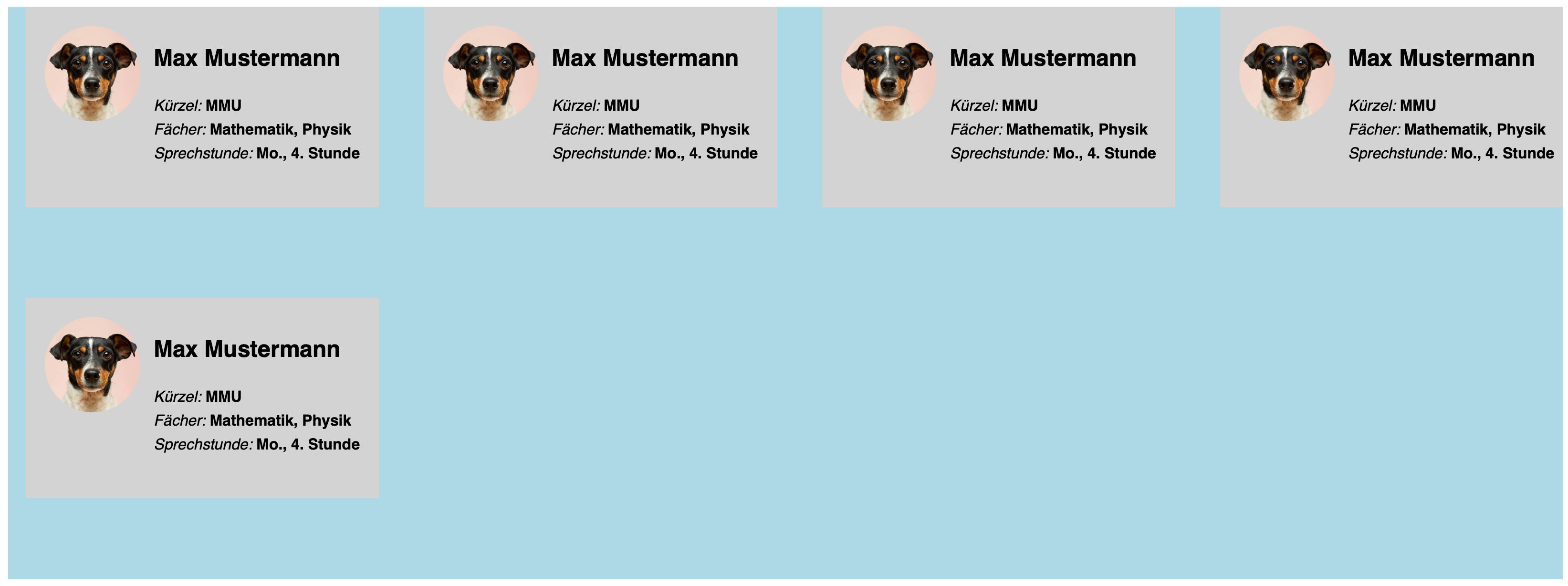 mögliche Lösung vierspaltiges Layout