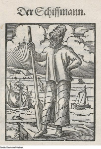 Alte Illustration eines Fährmanns