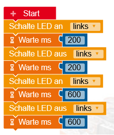 Morse A mit LED links