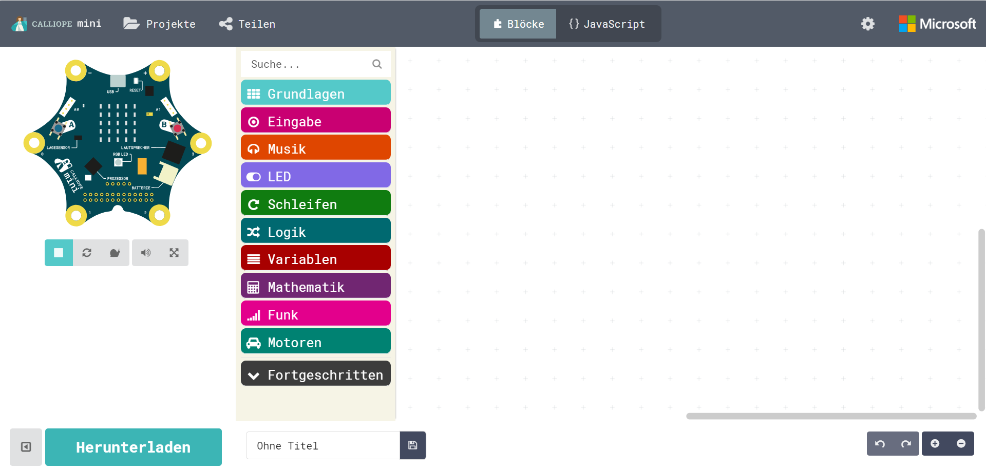 Screenshot Programmierumgebung Screnshot