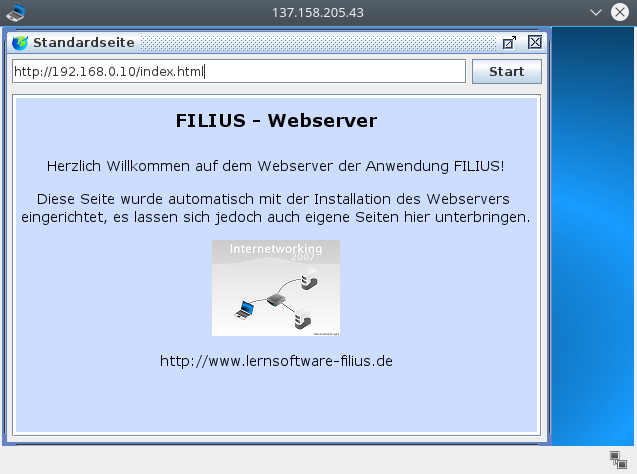 Browser gestartet
