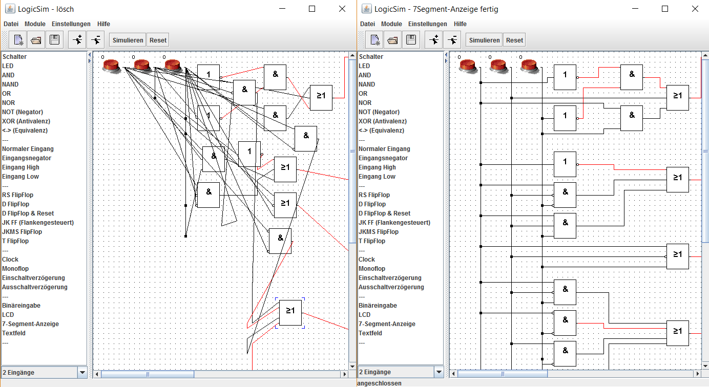 Schlechter Leitungsaufbau Gatter und Schalter mit unstrukturierten und strukturierten Leitungen