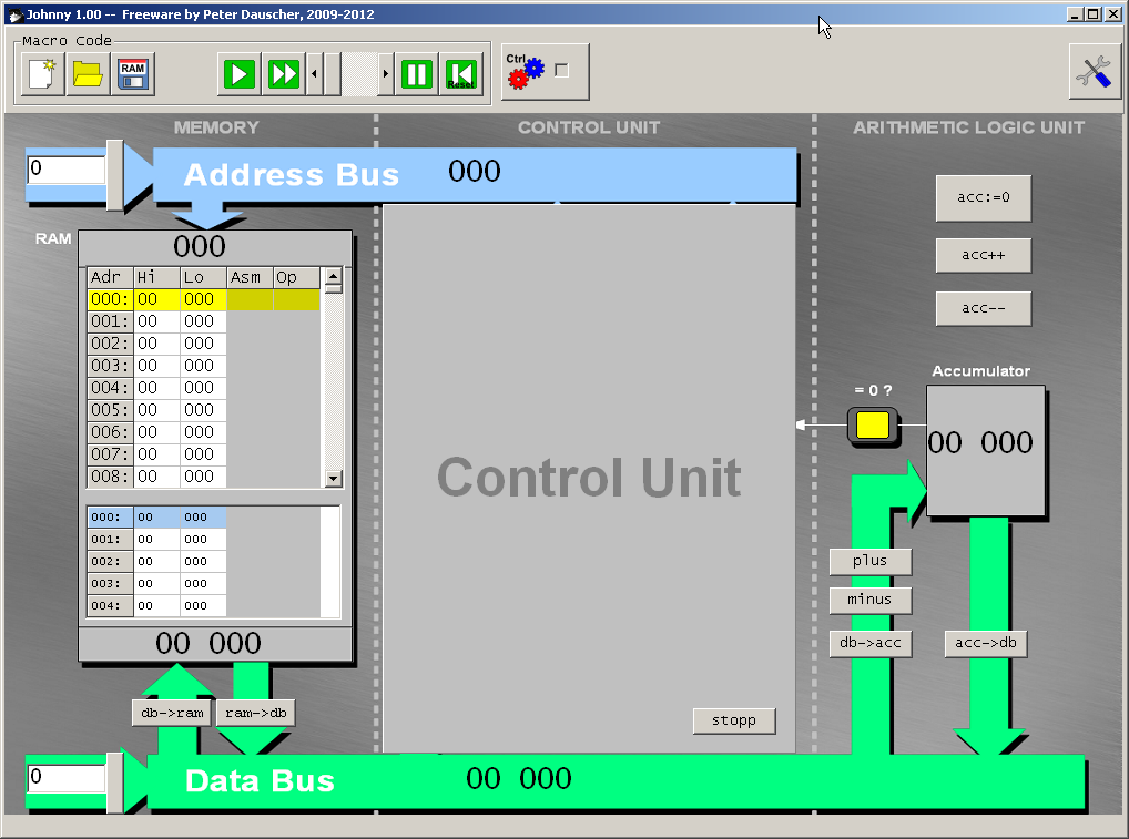 JOHNNYs Benutzeroberfläche JOHNNYs Benutzeroberfläche