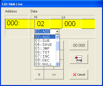 Auswahl von Makrobefehlen bei JOHNNY Auswahl von Makrobefehlen bei JOHNNY