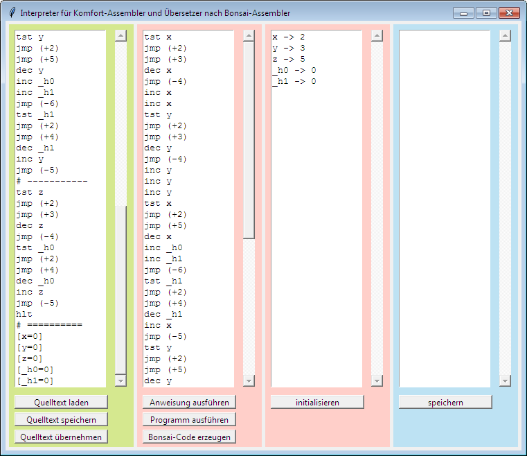 Interpreter für Komfort-Assembler Interpreter für Komfort-Assembler