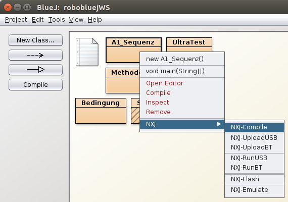 Kommunikation mit dem NXT via BlueJ-Plugin Kommunikation mit dem NXT via BlueJ-Plugin