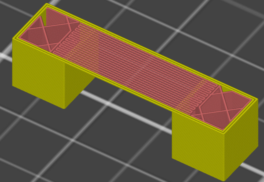 Überbrückung Unterste Schicht einer Brücke zwischen zwei Würfeln.
