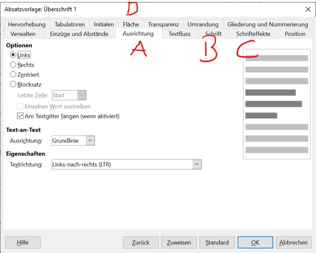 Formatvorlagen &auml;ndern