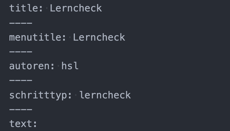 Beispiel f&uuml;r einen Lerncheck