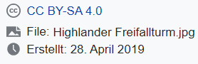 Informationen zu einem Bild unter einer CC-Lizenz