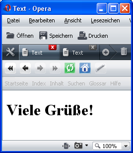 Screenshot mit Text