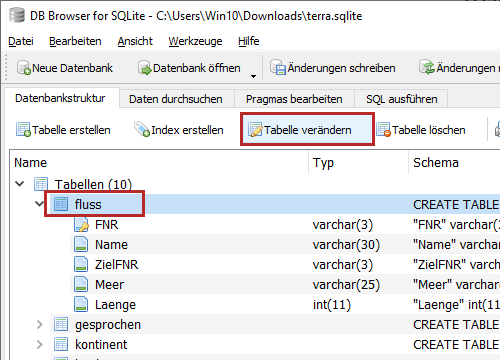fluss-Tabelle ändern
