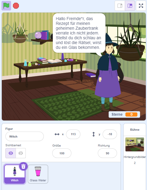 Hexe mit R&auml;tsel