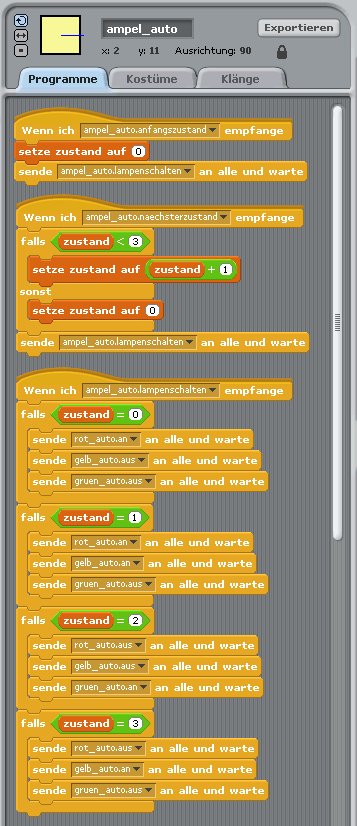 Autoampel - Lampen schalten