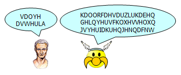 Asterix und Caesar Asterix: VDOYHDVWHULA; Caesar: KDOORFDHVDUZLUKDEHQGHLQYHUVFKOXHVVHOXQJVYHUIDKUHQJHNQDFNW