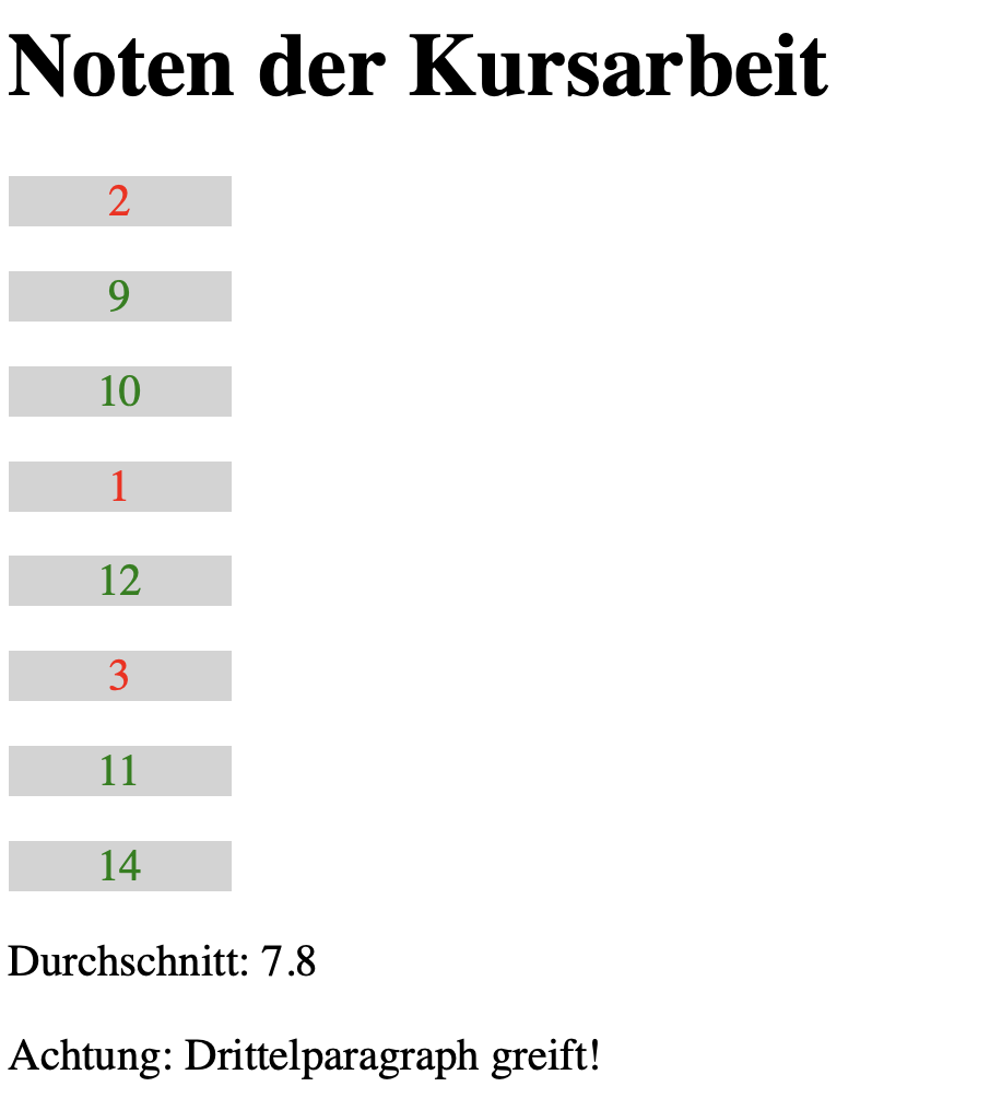 Notenliste Screenshot