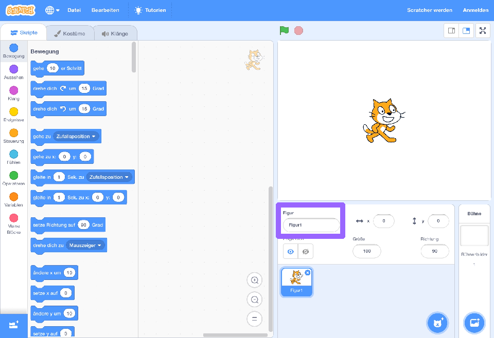 Scratch-Startbildschirm