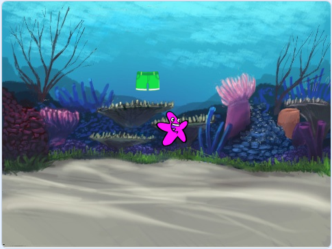 B&uuml;hne mit Star und Shorts