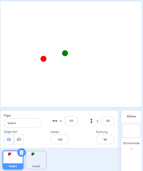 Zwei Kreise auf der B&uuml;hne