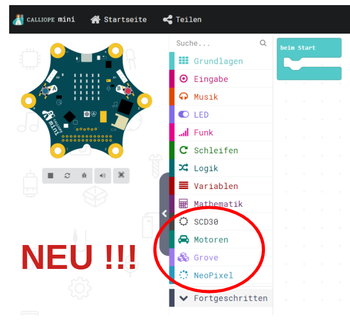 Makecode mit Erweiterungen Makecode mit Erweiterungen