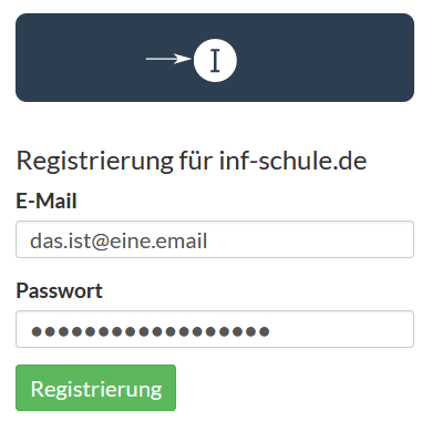 Registrierungsseite von inf-schule.de