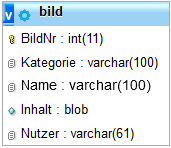 Attribute der Bild-Tabelle mit Primärschlüssel