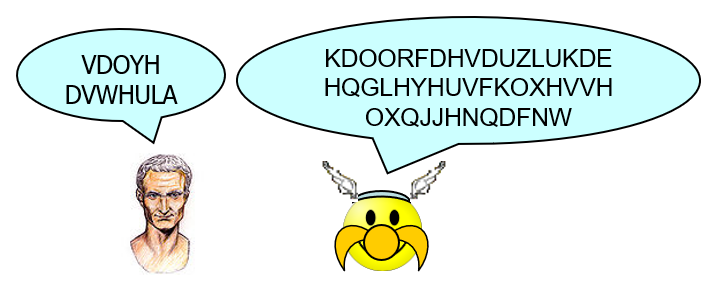 Asterix: VDOYHDVWHULA; Caesar: KDOORFDHVDUZLUKDEHQGHLQYHUVFKOXHVVHOXQJVYHUIDKUHQJHNQDFNW