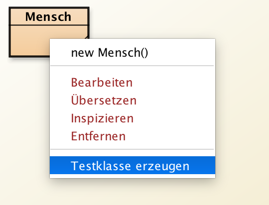 Erstellen einer Testklasse