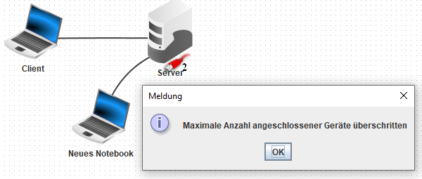 Server akzeptiert kein weiteres Kabel